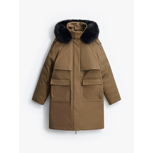 Mohito - Kurtka parka z naturalnym puchem - zielony ze sklepu Mohito w kategorii Parki damskie - zdjęcie 187394509
