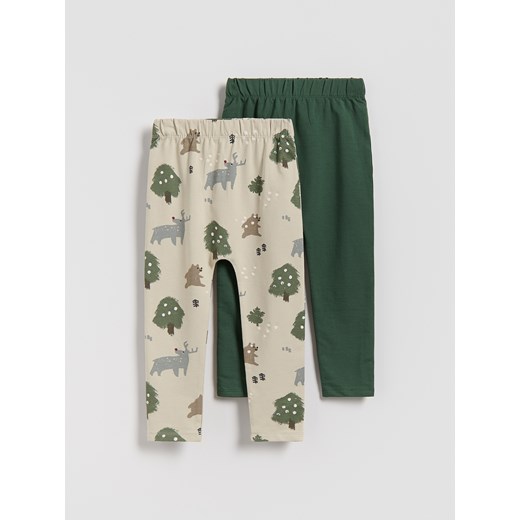 Reserved - Bawełniane legginsy 2 pack - morski ze sklepu Reserved w kategorii Spodnie chłopięce - zdjęcie 187394626