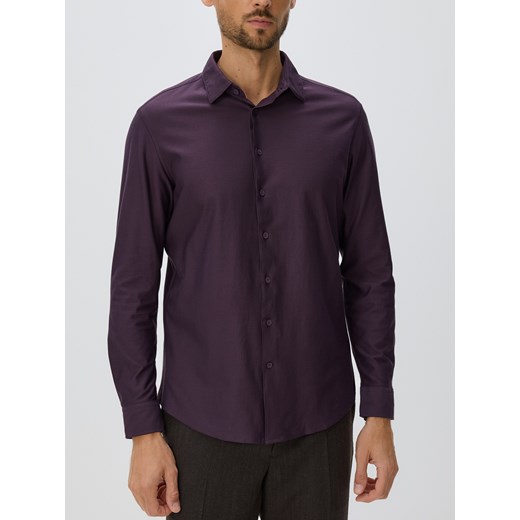 Reserved - Koszula slim fit z bawełną - fioletowy Reserved L Reserved