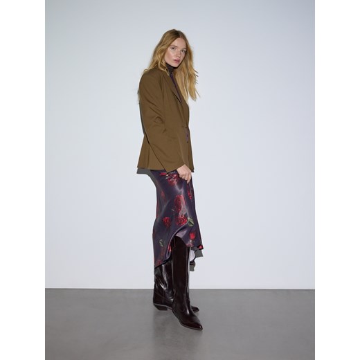 Reserved - Skórzane kozaki - bordowy ze sklepu Reserved w kategorii Kozaki damskie - zdjęcie 187394827