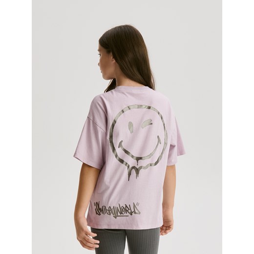 Reserved - T-shirt SmileyWorld® - lawendowy ze sklepu Reserved w kategorii Bluzki dziewczęce - zdjęcie 187395139