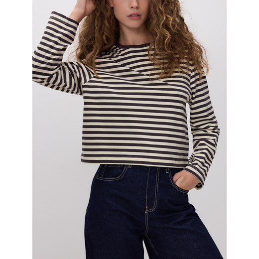 Reserved - Bawełniany longsleeve - wielobarwny ze sklepu Reserved w kategorii Bluzki damskie - zdjęcie 187395179