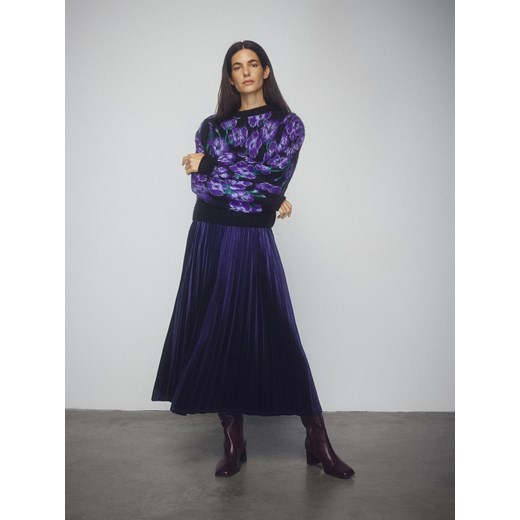 Reserved - Plisowana spódnica midi - granatowy ze sklepu Reserved w kategorii Spódnice - zdjęcie 187395198