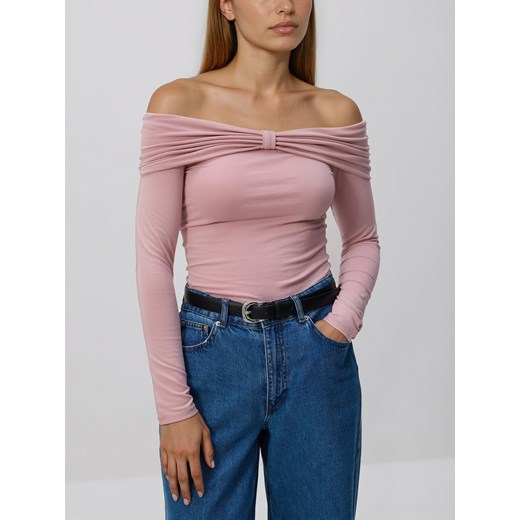 Reserved - Longsleeve z modalem - pastelowy róż ze sklepu Reserved w kategorii Bluzki damskie - zdjęcie 187395445