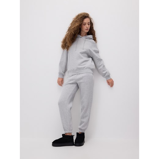 Reserved - Spodnie dresowe ze ściągaczem - jasnoszary ze sklepu Reserved w kategorii Spodnie damskie - zdjęcie 187395467