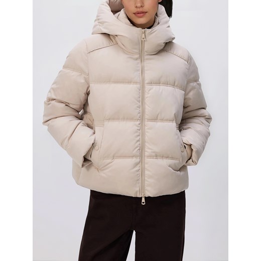 Reserved - Pikowana kurtka z kapturem - kremowy ze sklepu Reserved w kategorii Kurtki damskie - zdjęcie 187395499