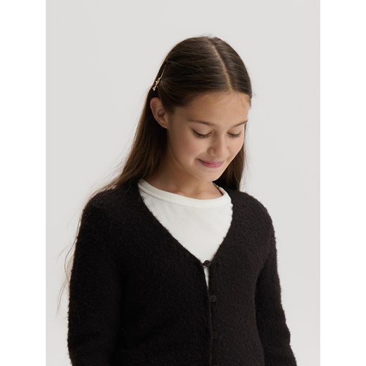 Reserved - Dzianinowy kardigan - brązowy ze sklepu Reserved w kategorii Swetry dziewczęce - zdjęcie 187395669