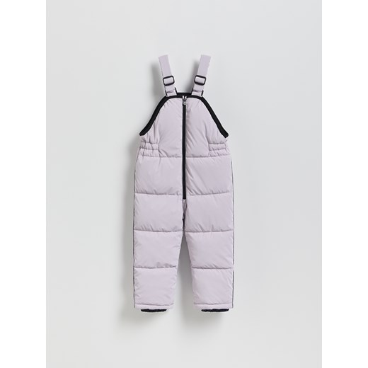 Reserved - Gumowane spodnie na szelkach - lawendowy ze sklepu Reserved w kategorii Spodnie dziewczęce - zdjęcie 187395808