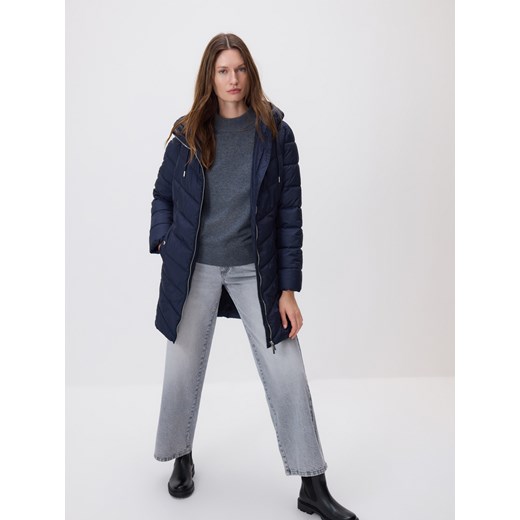 Reserved - Pikowana kurtka - granatowy ze sklepu Reserved w kategorii Płaszcze damskie - zdjęcie 187395926