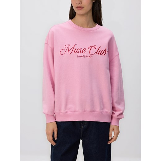 Reserved - Bluza z haftowanym napisem - pastelowy róż ze sklepu Reserved w kategorii Bluzy damskie - zdjęcie 187395945