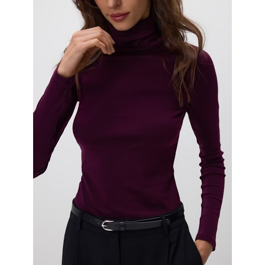 Reserved - Bawełniany golf - bordowy ze sklepu Reserved w kategorii Swetry damskie - zdjęcie 187396026