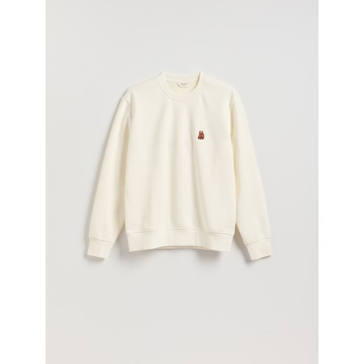 Reserved - Bluza z haftem - złamana biel ze sklepu Reserved w kategorii Bluzy męskie - zdjęcie 187396036