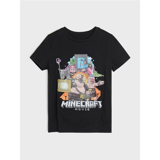 Sinsay - Bawełniana koszulka z nadrukiem Minecraft - czarny ze sklepu Sinsay w kategorii Koszulki niemowlęce - zdjęcie 187396736