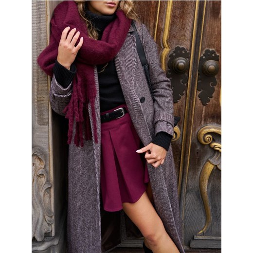 Sinsay - Szalik z frędzlami - bordowy ze sklepu Sinsay w kategorii Szaliki i chusty damskie - zdjęcie 187396737
