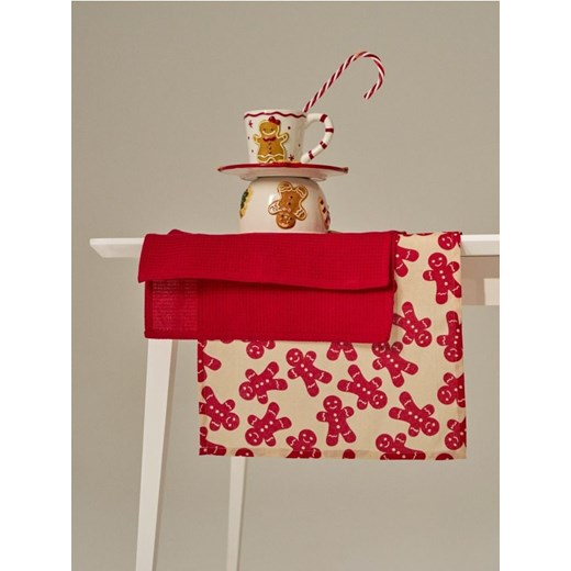 Sinsay - Ścierki kuchenne ze świątecznym motywem 2 pack - czerwony ze sklepu Sinsay w kategorii Fartuchy kuchenne - zdjęcie 187396745