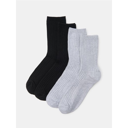 Sinsay - Prążkowane skarpetki 4 pack - szary Sinsay 36/38 Sinsay