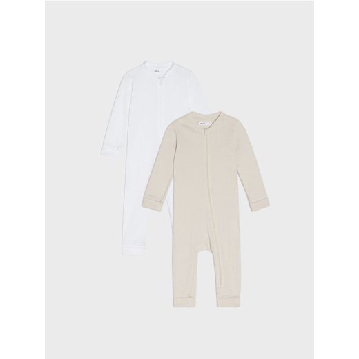 Sinsay - Bawełniany pajacyk 2 pack - kremowy ze sklepu Sinsay w kategorii Pajacyki - zdjęcie 187396789