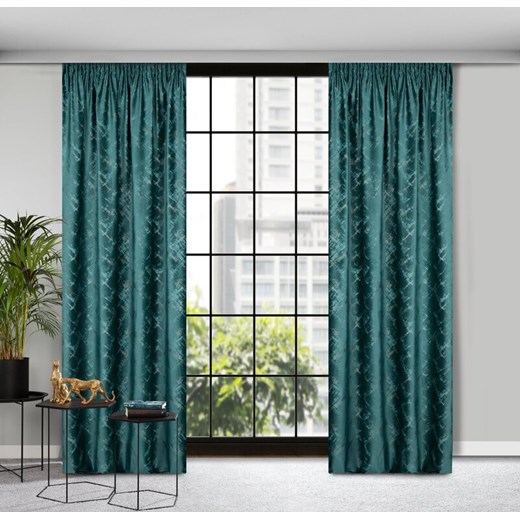 ZASŁONA GOTOWA ADRIA NA TAŚMIE 140 X 270 CM TURKUSOWY ze sklepu lenaodniemowlakadoszkolniaka.pl w kategorii Zasłony - zdjęcie 187397755