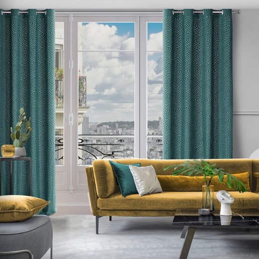 ZASŁONA GOTOWA INGA NA TAŚMIE 140 X 250 CM TURKUSOWY ze sklepu lenaodniemowlakadoszkolniaka.pl w kategorii Zasłony - zdjęcie 187398669