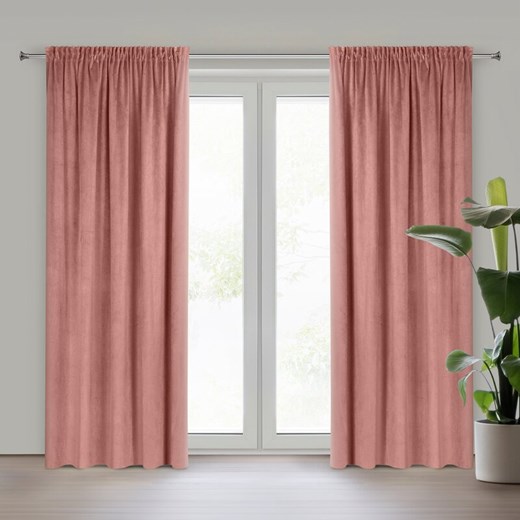 ZASŁONA GOTOWA PIERRE NA TAŚMIE 140 X 300 CM CIEMNORÓŻOWY ze sklepu lenaodniemowlakadoszkolniaka.pl w kategorii Zasłony - zdjęcie 187401018