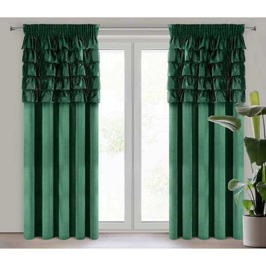 ZASŁONA GOTOWA AURA NA TAŚMIE 140 X 270 CM CIEMNOZIELONY ze sklepu lenaodniemowlakadoszkolniaka.pl w kategorii Zasłony - zdjęcie 187403099