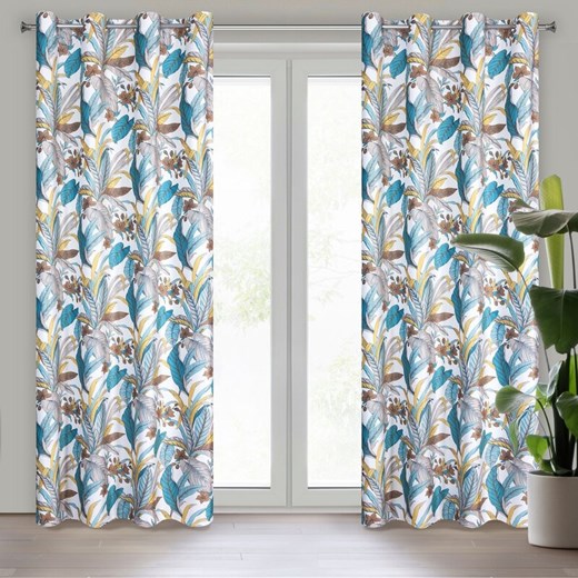 ZASŁONA GOTOWA D91 BARI 140 X 250 CM TURKUSOWY ze sklepu lenaodniemowlakadoszkolniaka.pl w kategorii Zasłony - zdjęcie 187403199