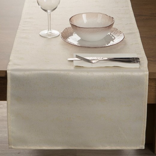 OBRUS SPARKLE 40 X 140 CM KREMOWY ze sklepu lenaodniemowlakadoszkolniaka.pl w kategorii Obrusy i bieżniki - zdjęcie 187404965