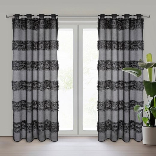 FIRANA GOTOWA MARGARET 140 X 250 CM CZARNY ze sklepu lenaodniemowlakadoszkolniaka.pl w kategorii Firany - zdjęcie 187405208
