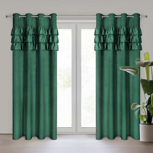 ZASŁONA GOTOWA SAMI 140 X 250 CM CIEMNOZIELONY ze sklepu lenaodniemowlakadoszkolniaka.pl w kategorii Zasłony - zdjęcie 187405605