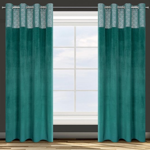 ZASŁONA GOTOWA D91 AGNES 140 X 250 CM TURKUSOWY ze sklepu lenaodniemowlakadoszkolniaka.pl w kategorii Zasłony - zdjęcie 187405668