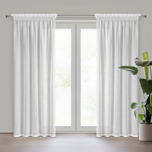 FIRANA GOTOWA MARINA NA TAŚMIE 140 X 270 CM BIAŁY ze sklepu lenaodniemowlakadoszkolniaka.pl w kategorii Firany - zdjęcie 187407818