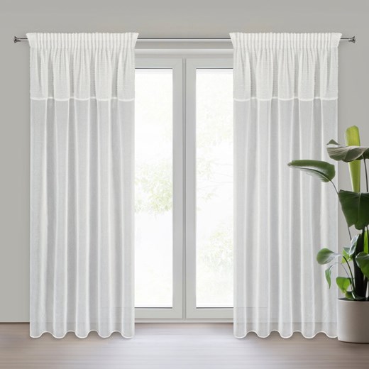 ZASŁONA GOTOWA AGIS 3 NA TAŚMIE 140 X 270 CM KREMOWY ze sklepu lenaodniemowlakadoszkolniaka.pl w kategorii Zasłony - zdjęcie 187408368