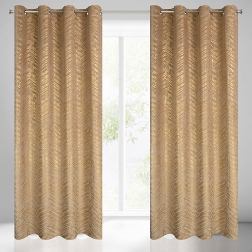 ZASŁONA GOTOWA SARA 140 X 250 CM CIEMNOBEŻOWY ze sklepu lenaodniemowlakadoszkolniaka.pl w kategorii Zasłony - zdjęcie 187408799