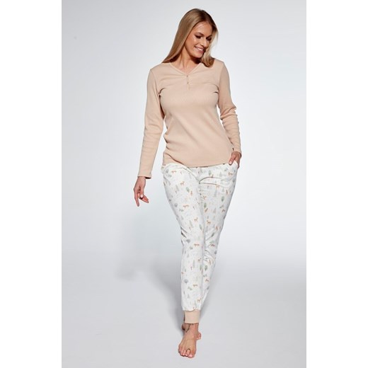 Cornette piżama damska bawełna 723/351 beżowy rozmiar XXL ze sklepu lenaodniemowlakadoszkolniaka.pl w kategorii Piżamy damskie - zdjęcie 187409027