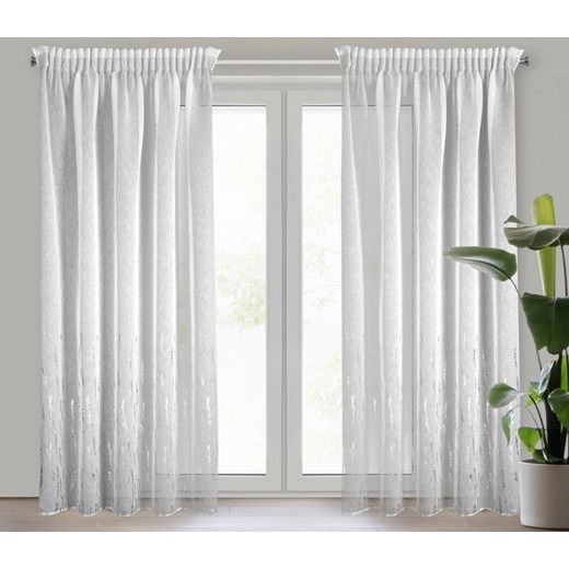 FIRANA GOTOWA LINZI NA TAŚMIE 140 X 270 CM BIAŁY ze sklepu lenaodniemowlakadoszkolniaka.pl w kategorii Firany - zdjęcie 187409597