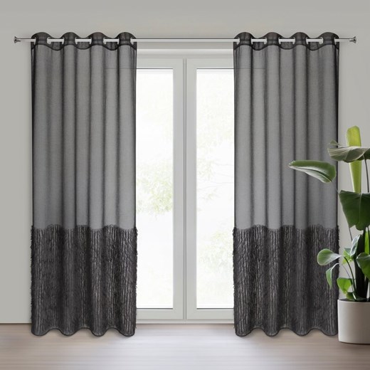 FIRANA GOTOWA MARGARET2 140 X 250 CM CZARNY ze sklepu lenaodniemowlakadoszkolniaka.pl w kategorii Firany - zdjęcie 187409848