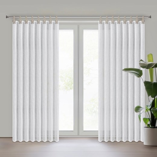 FIRANA GOTOWA MELISA NA SZELKACH 140 X 250 CM BIAŁY ze sklepu lenaodniemowlakadoszkolniaka.pl w kategorii Firany - zdjęcie 187416469