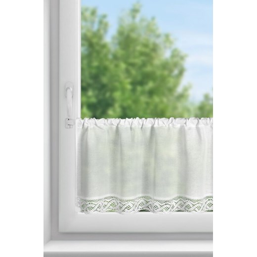 FIRANA GOTOWA VINCE NA TAŚMIE 150 X 40 CM BIAŁY ze sklepu lenaodniemowlakadoszkolniaka.pl w kategorii Firany - zdjęcie 187421728