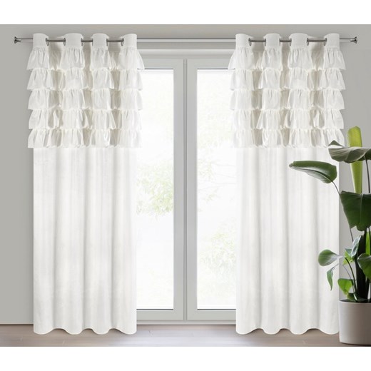 ZASŁONA GOTOWA AURA 140 X 250 CM BIAŁY ze sklepu lenaodniemowlakadoszkolniaka.pl w kategorii Zasłony - zdjęcie 187423138