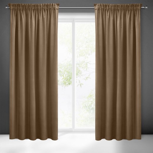 ZASŁONA GOTOWA SIBEL NA TAŚMIE 140 X 270 CM BRĄZOWY ze sklepu lenaodniemowlakadoszkolniaka.pl w kategorii Zasłony - zdjęcie 187423295