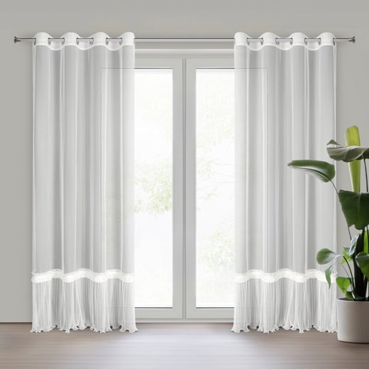 FIRANA GOTOWA MEGAN 140 X 250 CM BIAŁY ze sklepu lenaodniemowlakadoszkolniaka.pl w kategorii Firany - zdjęcie 187424655