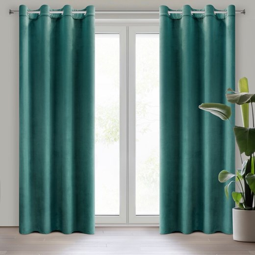 ZASŁONA GOTOWA D91 ROSA 140 X 250 CM CIEMNOTURKUSOWY ze sklepu lenaodniemowlakadoszkolniaka.pl w kategorii Zasłony - zdjęcie 187425637