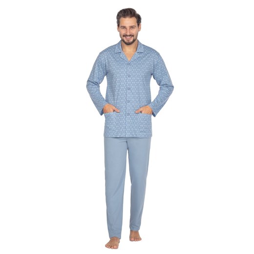 Pizama męska z długim rękawem długie spodnie 463 2XL-3XL ze sklepu lenaodniemowlakadoszkolniaka.pl w kategorii Piżamy męskie - zdjęcie 187426826