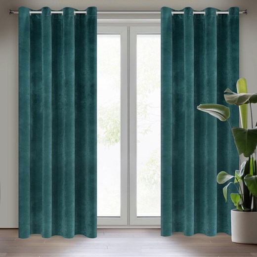 ZASŁONA GOTOWA VILLA 140 X 250 CM CIEMNOTURKUSOWY ze sklepu lenaodniemowlakadoszkolniaka.pl w kategorii Zasłony - zdjęcie 187427576