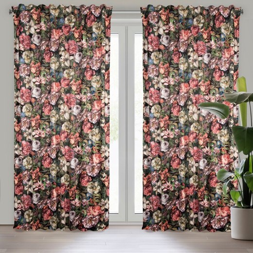 ZASŁONA GOTOWA PEONIA NA TAŚMIE 140 X 270 CM BORDOWY ze sklepu lenaodniemowlakadoszkolniaka.pl w kategorii Zasłony - zdjęcie 187429055