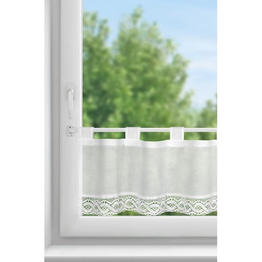 FIRANA GOTOWA VINCE NA SZELKACH 150 X 30 CM BIAŁY ze sklepu lenaodniemowlakadoszkolniaka.pl w kategorii Firany - zdjęcie 187430128