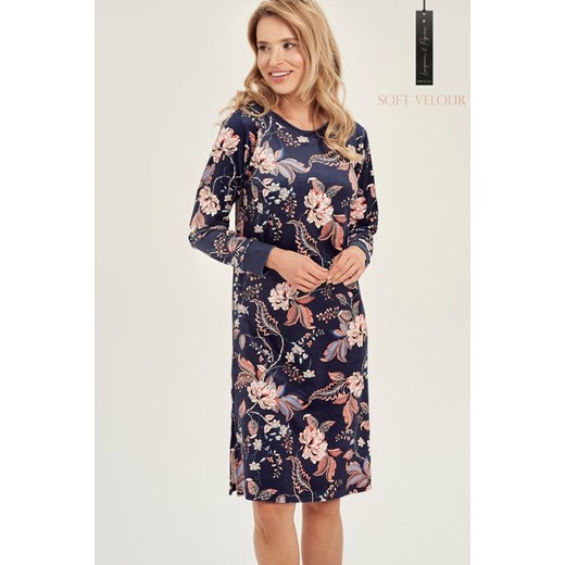 TARO Koszula nocna 3060 WELUROWA VENUS M GRANATOWY ze sklepu lenaodniemowlakadoszkolniaka.pl w kategorii Koszule nocne - zdjęcie 187430256