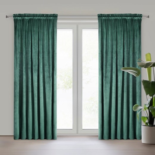 ZASŁONA GOTOWA PIERRE NA TAŚMIE 140 X 300 CM CIEMNOTURKUSOWY ze sklepu lenaodniemowlakadoszkolniaka.pl w kategorii Zasłony - zdjęcie 187433645