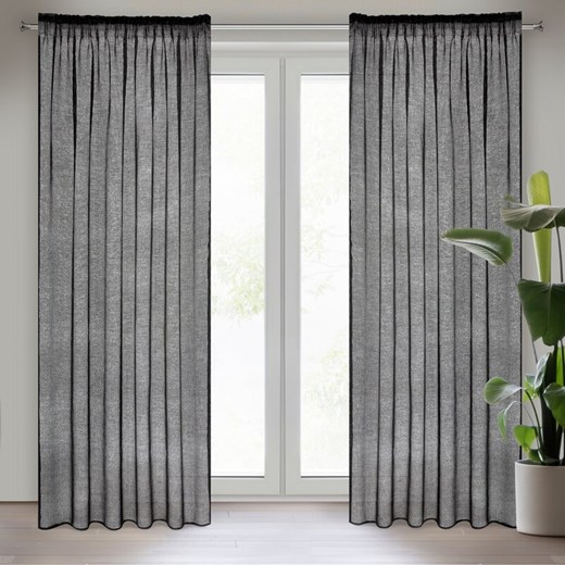 FIRANA GOTOWA CELINE NA TAŚMIE 140 X 270 CM CZARNY ze sklepu lenaodniemowlakadoszkolniaka.pl w kategorii Firany - zdjęcie 187433756