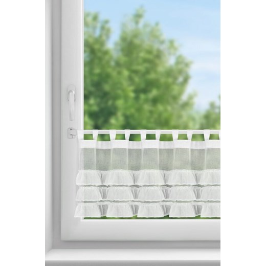 FIRANA GOTOWA LILIAN 1 NA SZELKACH 150 X 45 CM BIAŁY ze sklepu lenaodniemowlakadoszkolniaka.pl w kategorii Firany - zdjęcie 187434595